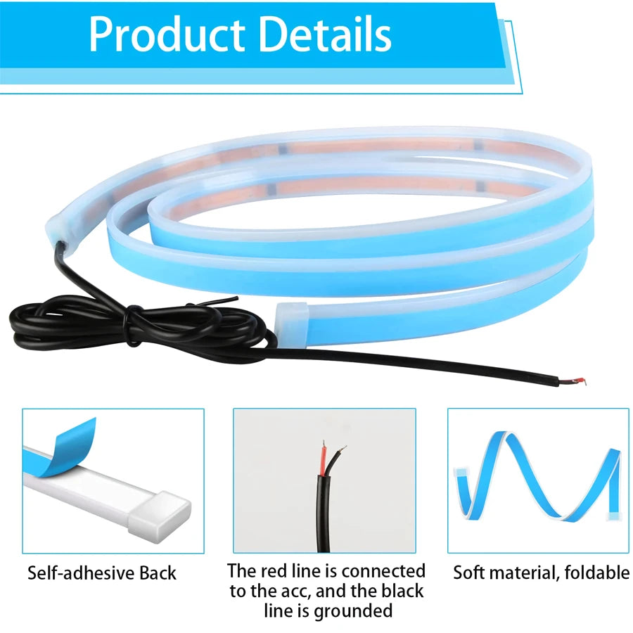 LED Daytime Running Light Strips Car Hood Lights