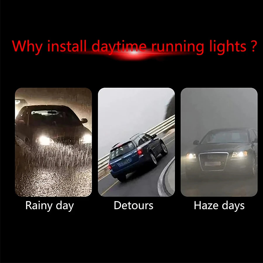 LED Daytime Running Light Strips Car Hood Lights