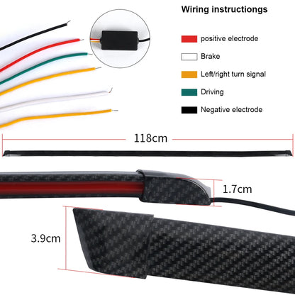 LED Universal Carbon Fiber Spoiler Lip Kit